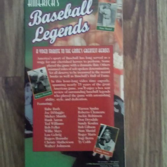 VHS Movie Baseball Legends1996 Runs 60 Min.Babe Ruth Joe DiMaggio Mickey Mantle - Picture 3 of 5